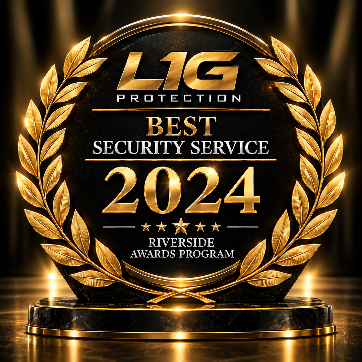 L1G Protection Best Security Service 2024 award emblem
