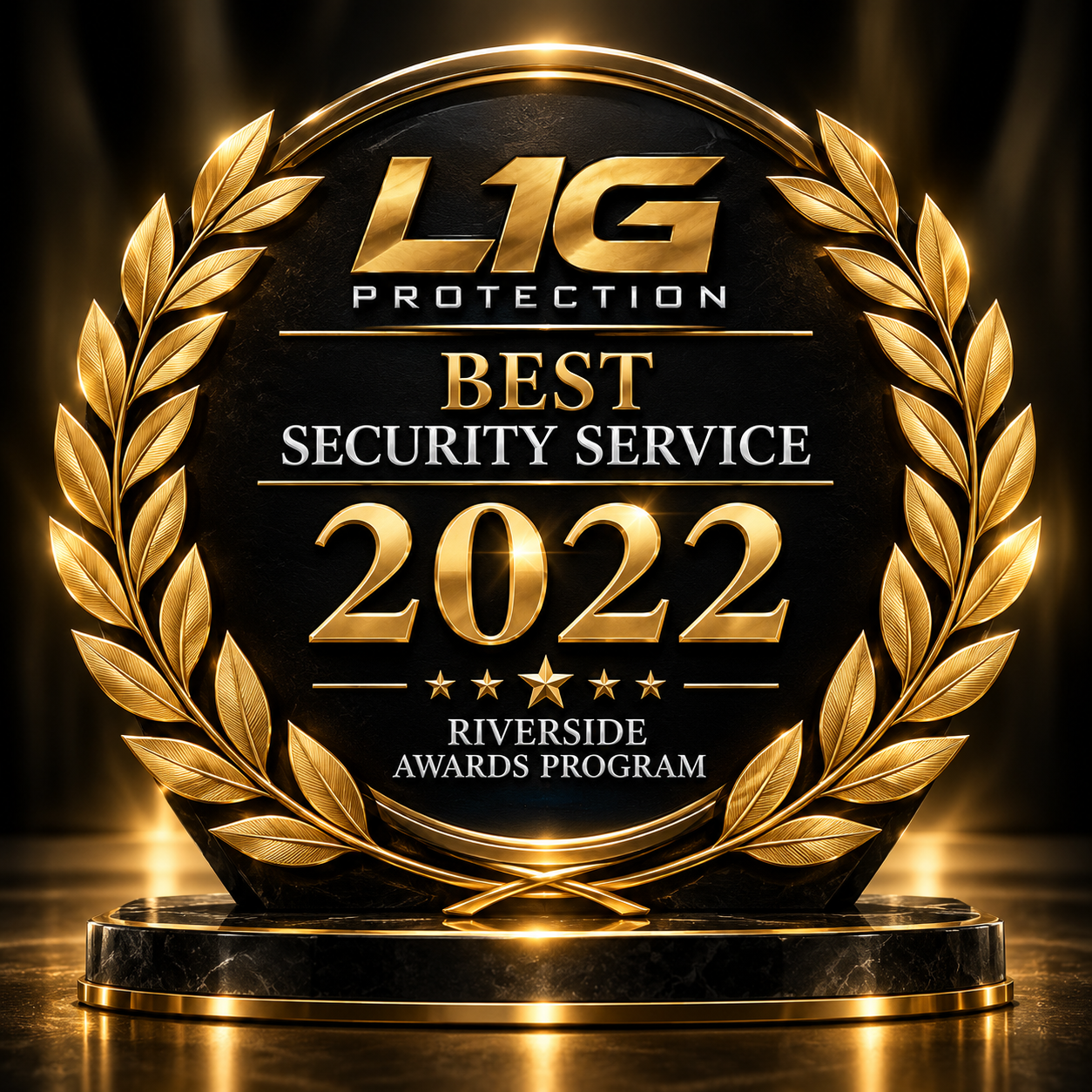 L1G Protection Best Security Service 2022 award emblem